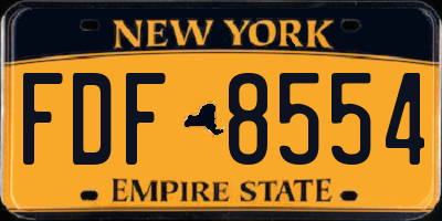 NY license plate FDF8554