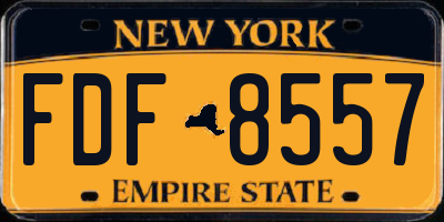 NY license plate FDF8557