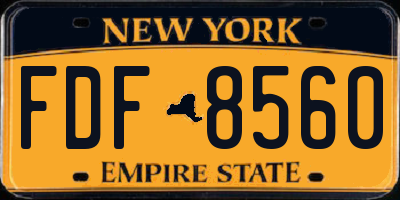 NY license plate FDF8560