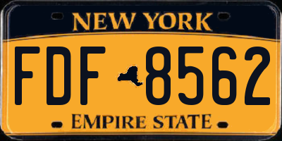 NY license plate FDF8562