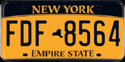 NY license plate FDF8564