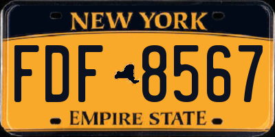 NY license plate FDF8567