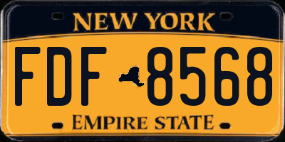 NY license plate FDF8568