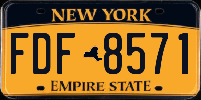 NY license plate FDF8571