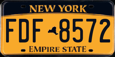 NY license plate FDF8572