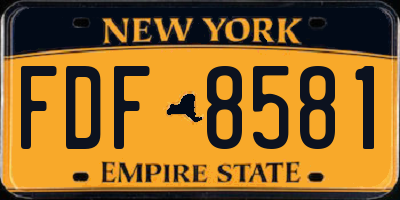 NY license plate FDF8581