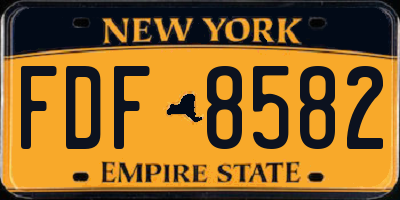 NY license plate FDF8582