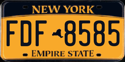 NY license plate FDF8585