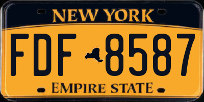 NY license plate FDF8587