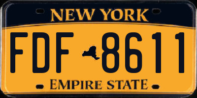 NY license plate FDF8611
