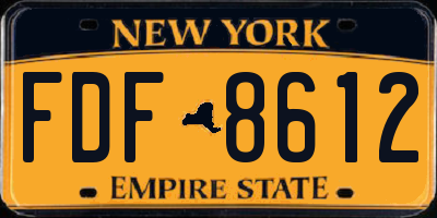 NY license plate FDF8612