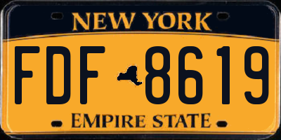 NY license plate FDF8619