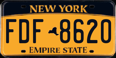 NY license plate FDF8620