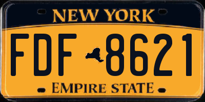 NY license plate FDF8621
