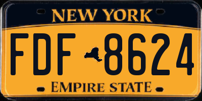 NY license plate FDF8624