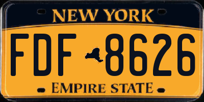NY license plate FDF8626