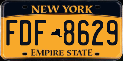 NY license plate FDF8629