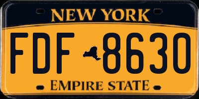 NY license plate FDF8630