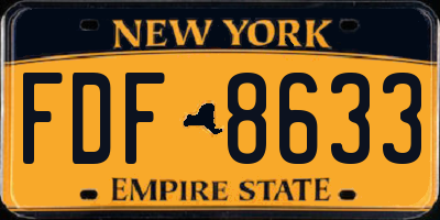 NY license plate FDF8633