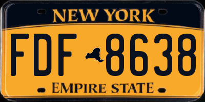 NY license plate FDF8638