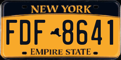 NY license plate FDF8641