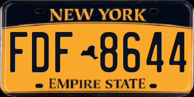NY license plate FDF8644