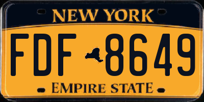 NY license plate FDF8649