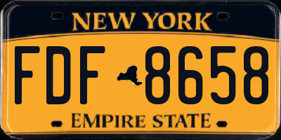 NY license plate FDF8658