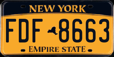 NY license plate FDF8663
