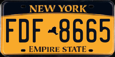 NY license plate FDF8665