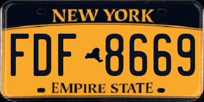 NY license plate FDF8669