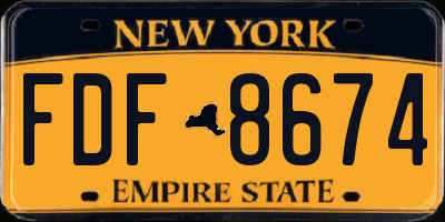 NY license plate FDF8674