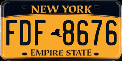 NY license plate FDF8676
