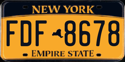 NY license plate FDF8678