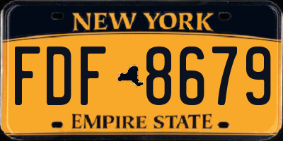 NY license plate FDF8679