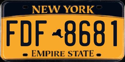 NY license plate FDF8681