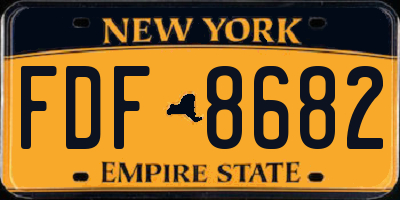 NY license plate FDF8682