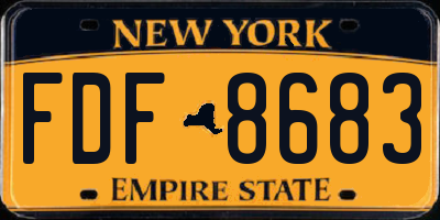 NY license plate FDF8683
