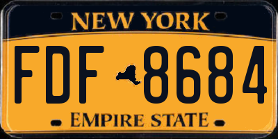 NY license plate FDF8684