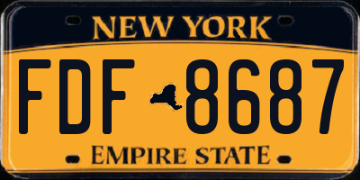NY license plate FDF8687
