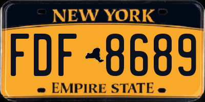 NY license plate FDF8689