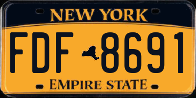 NY license plate FDF8691