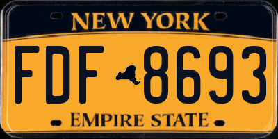 NY license plate FDF8693
