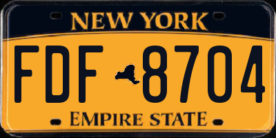 NY license plate FDF8704