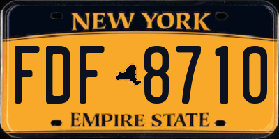 NY license plate FDF8710