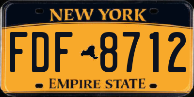 NY license plate FDF8712