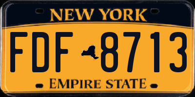 NY license plate FDF8713
