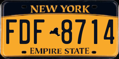 NY license plate FDF8714