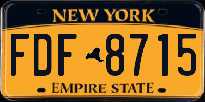 NY license plate FDF8715