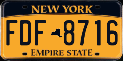 NY license plate FDF8716
